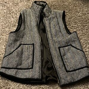 Black and White Herringbone Vest